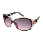 Southpole Womens 1017SP Rhinestone UV400 Protective Rectangular Fashion Sunglasses, 62mm
