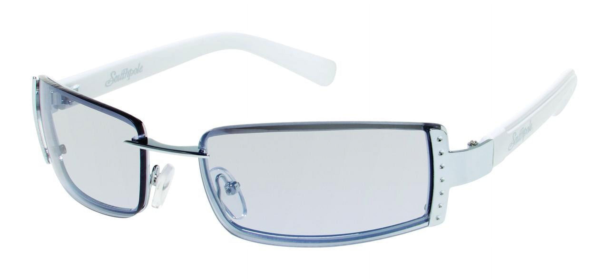 Southpole Women's 1022SP Slim Metal UV400 Protective Rectangular Fashion Sunglasses, 51mm