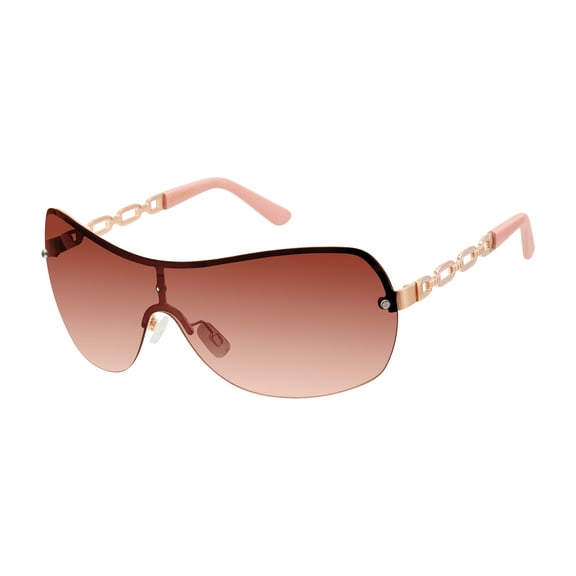 Southpole Women's 1023SP Metal Shield UV400 Protective Rectangular Fashion Sunglasses, 135mm