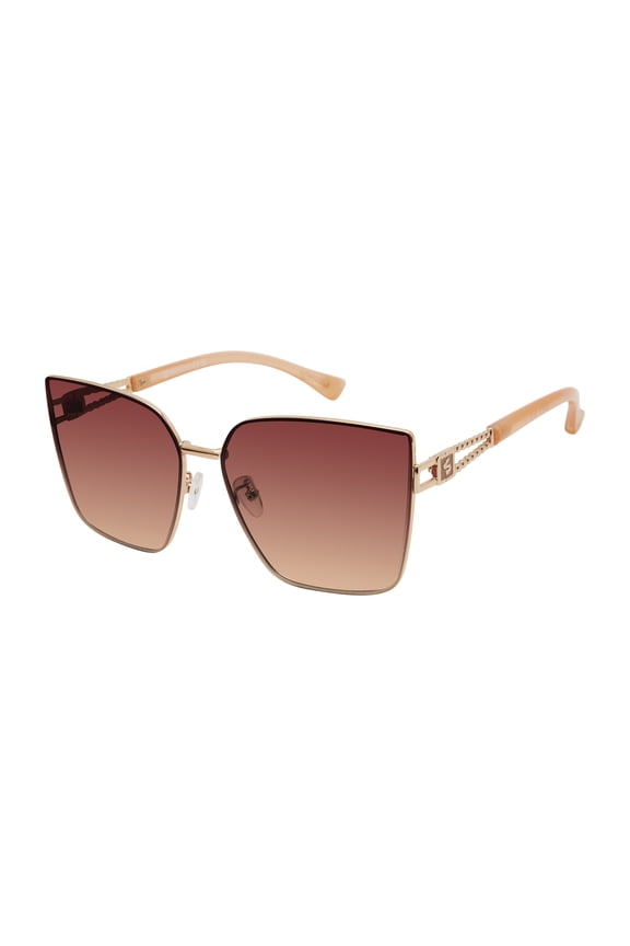 Women's 1091SP Metal UV400 Protective Square Cat Eye Fashion Sunglasses, 62mm