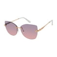 thumbnail image 1 of Southpole Women's 1093SP Frameless UV400 Protective Metal Cat Eye Fashion Sunglasses, 60mm, 1 of 6