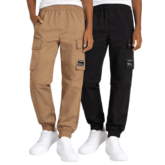 Southpole Boys Jogger Pants - 2 Pack Lightweight Tech Woven Athletic Cargo Jogger Pants (S-XL)