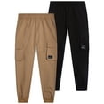 thumbnail image 1 of Southpole Boys Jogger Pants - 2 Pack Lightweight Tech Woven Athletic Cargo Jogger Pants (S-XL), 1 of 7