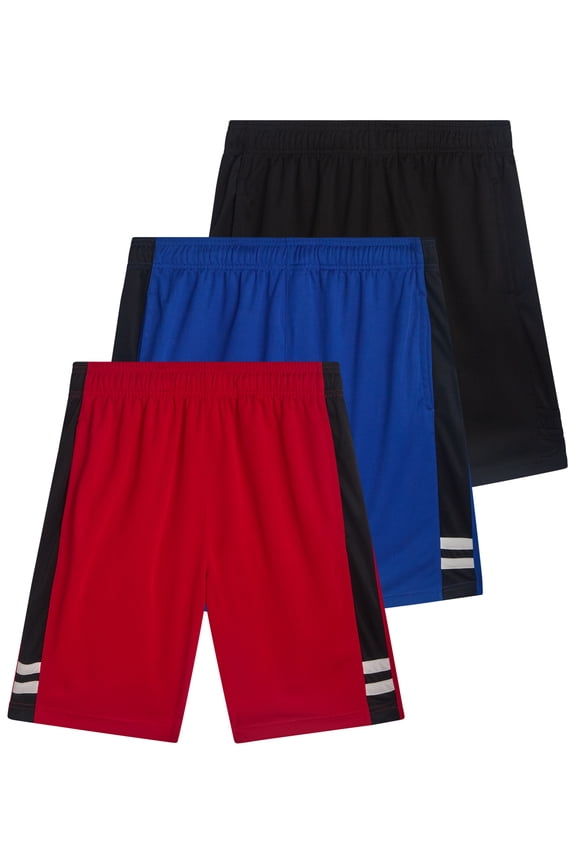 Mens Athletic Shorts - 3 Pack Mesh Quick Dry Basketball Gym Shorts for Boys (Sizes M-2XL)