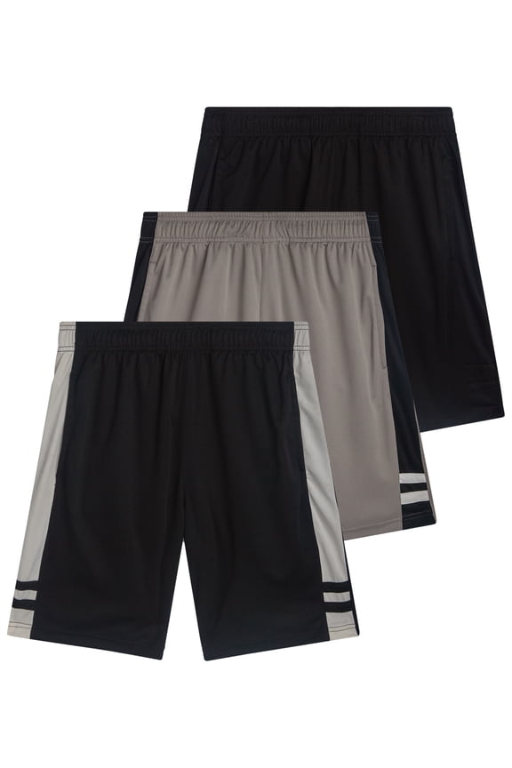 Mens Athletic Shorts - 3 Pack Mesh Quick Dry Basketball Gym Shorts for Boys (Sizes M-2XL)