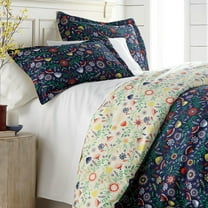 Southshore Fine Linens 3-Piece Reversible Printed Duvet Cover Set, Boho Bloom Blue, Full/Queen