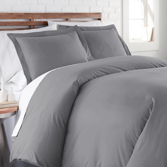 Southshore Fine Linens Duvet Cover Set, King/California King Size Duvet Cover with 2 Pillow Shams, Hidden Zipper Closure, Corner Ties, Wrinkle Free, Fade Resistant, Grey