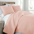 thumbnail image 1 of Southshore Fine Linens Oversized Quilt Bedding Set lightweight, bedspread 3-Piece, two matching shams, Pastel Pink, King / California King, 1 of 6
