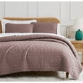 thumbnail image 1 of Southshore Fine Linens Oversized Quilt Bedding Set lightweight, prewash fabric soft bedspread 3-Piece, two matching shams (108 in wide x 98 in long), Pebble Muted Mauve, King / California King, 1 of 9