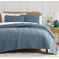 thumbnail image 1 of Southshore Fine Linens Oversized Quilt Bedding Set lightweight, prewash fabric soft coverlet bedspread 3-Piece, 2 matching shams (108 in wide x 98 in long), Chevron Blue, King / California King, 1 of 9