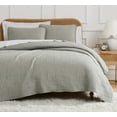 thumbnail image 1 of Southshore Fine Linens Oversized Quilt Bedding Set lightweight, prewash fabric soft coverlet bedspread 3-Piece with two matching shams (98 in wide x 98 in long), Grid Grey, Full / Queen, 1 of 9