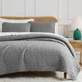 thumbnail image 1 of Southshore Fine Linens Oversized Quilt Bedding Set lightweight, prewash fabric soft coverlet bedspread 3-Piece with two matching shams (98 in wide x 98 in long), Pebble Grey, Full / Queen, 1 of 8