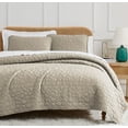 thumbnail image 1 of Southshore Fine Linens Oversized Quilt Bedding Set lightweight, prewash fabric soft coverlet bedspread 3-Piece with two matching shams (98 in wide x 98 in long), Pebble Sandy Taupe, Full / Queen, 1 of 9