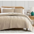 thumbnail image 1 of Southshore Fine Linens Oversized Quilt Bedding Set lightweight, prewash, soft coverlet bedspread 3-Piece with two matching shams (108 in wide x 98 in long), Chevron Sand, King / California King, 1 of 9