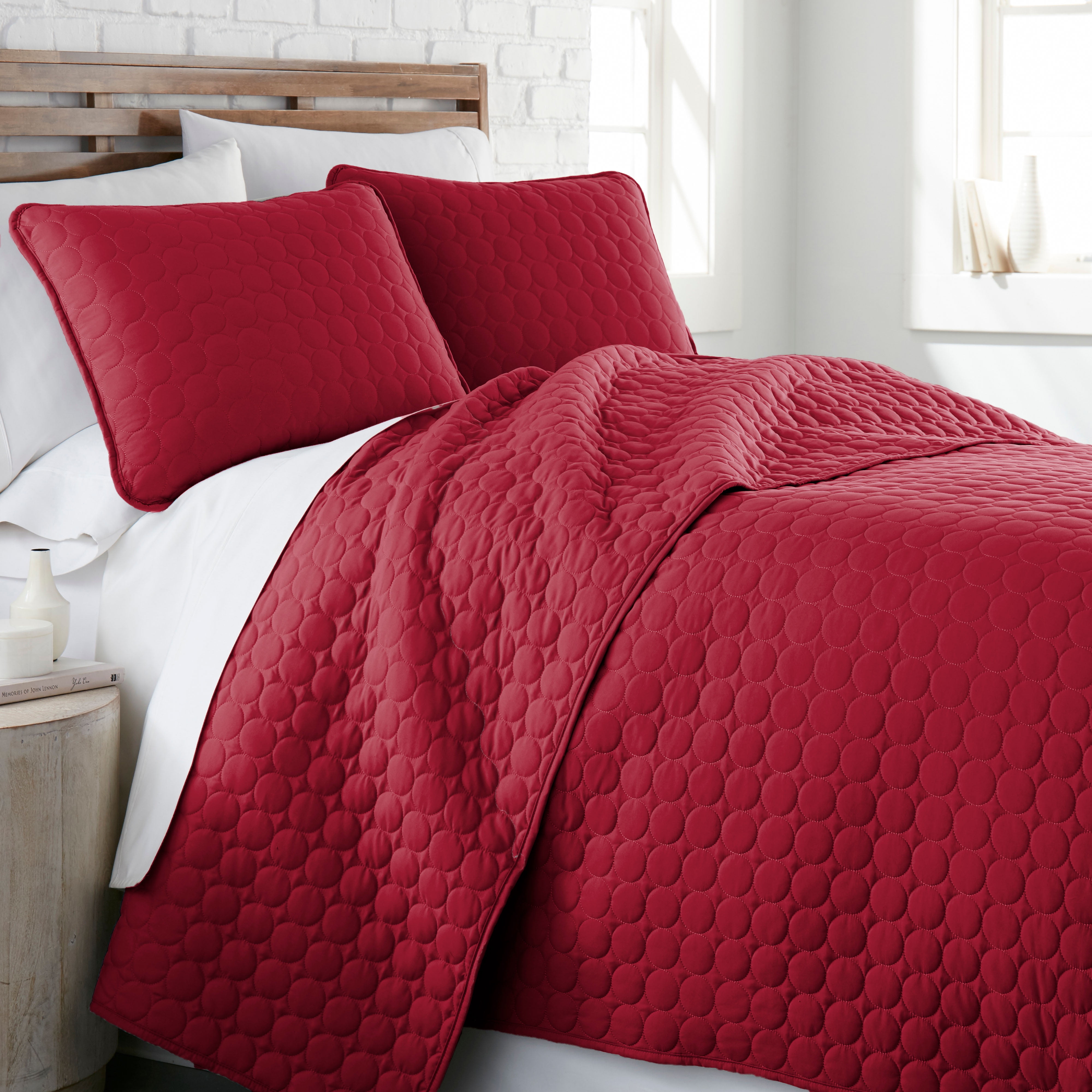 Full Chili Pepper Cotton Quilt Set with Shams