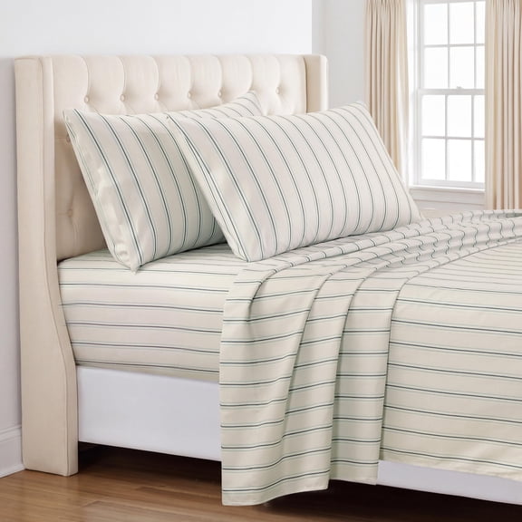 Southshore Fine Linens Stone Harbor Blue Striped Patterned Sheet Set, Ultra Soft Brushed Microfiber, 15 Inch Deep Pocket, 3 PCS, 1 Flat Sheet, 1 Fitted Sheet and 1 Pillowcase, Twin