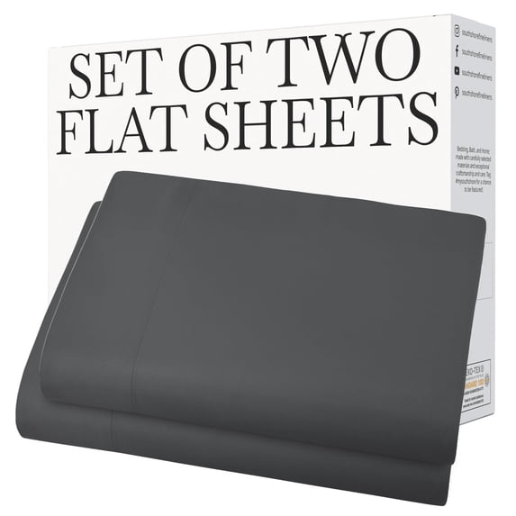 Southshore Fine Living, Inc. 2-Pack King Size Flat Sheets, Grey Bed Sheets, Slate Gray