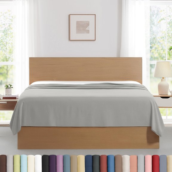 Southshore Fine Living, Inc. 2-Pack Twin XL Bedding Flat Sheets Only, Dorm Room Essentials, Grey