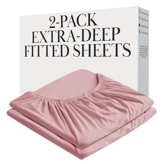 Southshore Fine Living, Inc. 2-Pack Twin XL Fitted Sheets, Machine Washable Pink Sheets, Pink