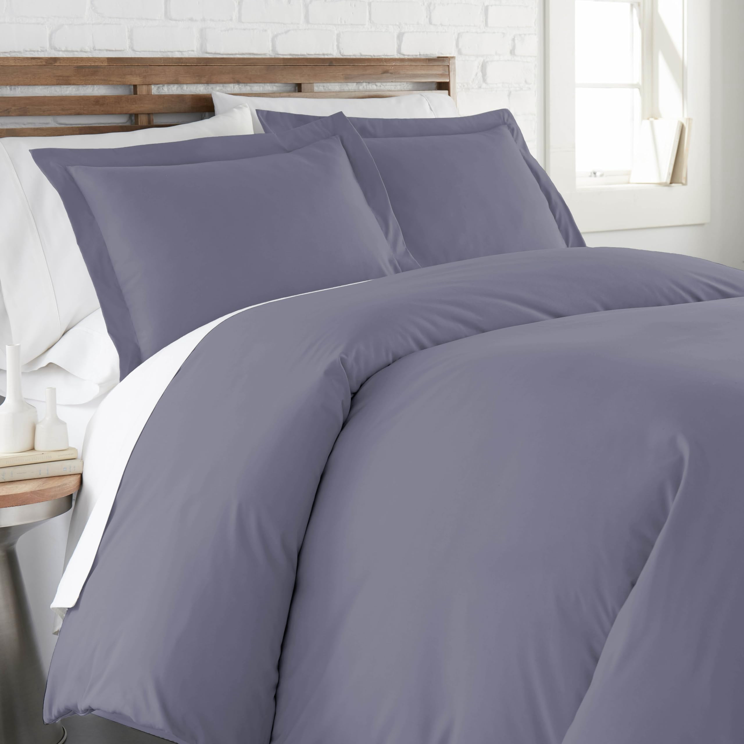Southshore Fine Living, Inc. 2-Piece Twin Duvet Cover with one Matching sham, Denim