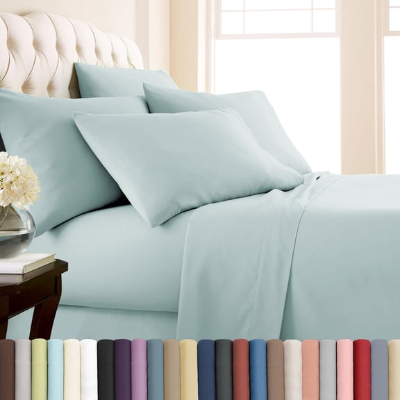 Southshore Fine Living, Inc. 21-Inch Deep Pocket Split King Sheets for Adjustable Bed, Sky Blue