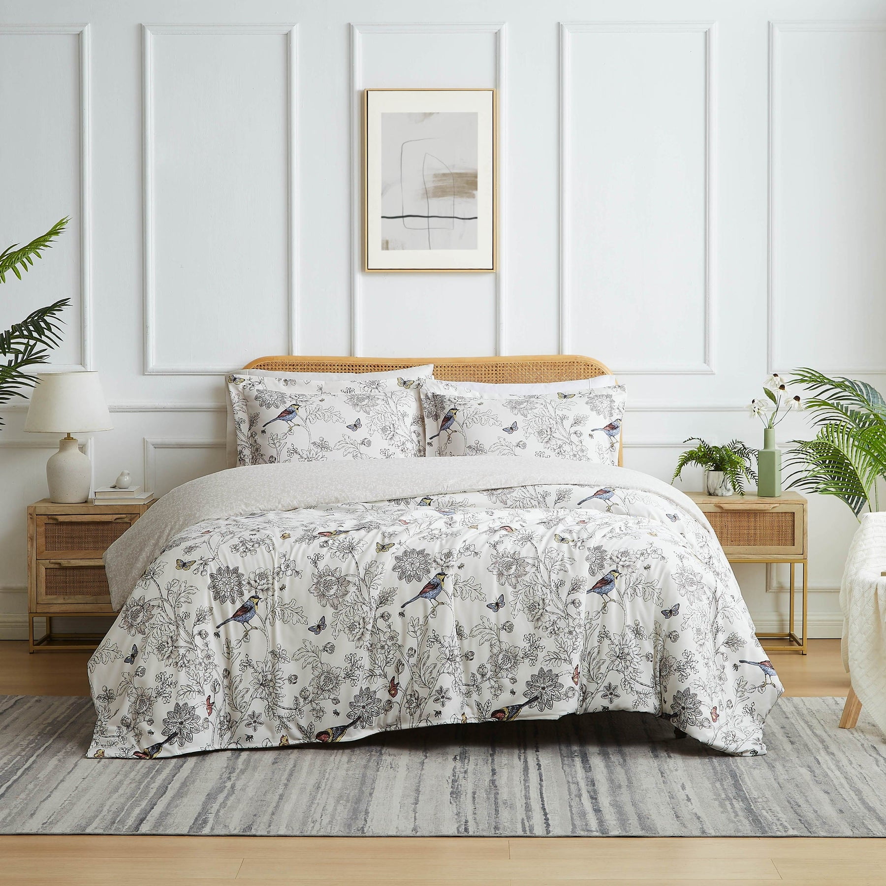 Chambray Blue Full/Queen Microfiber Down Alternative Comforter Set