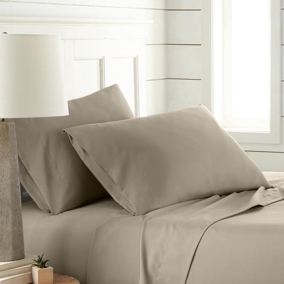 Southshore Fine Linens 3 Piece Sheet Set, 14-Inch Deep Pocket Bed Sheets with Fitted Sheet and Flat Sheet, Extra Soft Brushed Microfiber, Wrinkle Free, Fade Resistant, King, Taupe