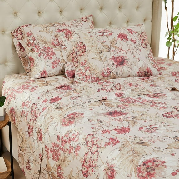 Southshore Fine Living, Inc. 300 Thread Count Sateen Bed Sheets Full Size, Full Bed Set, Skye Red