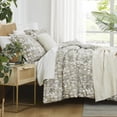 thumbnail image 1 of Southshore Fine Living, Inc. 5-Piece King/California King Size Comforter Set with Acrylic Throw Blanket for Bed, 2 Pillow Shams, Throw Pillow Cover, Ultra-Soft Microfiber Comforter, Rhythm Taupe, 1 of 9