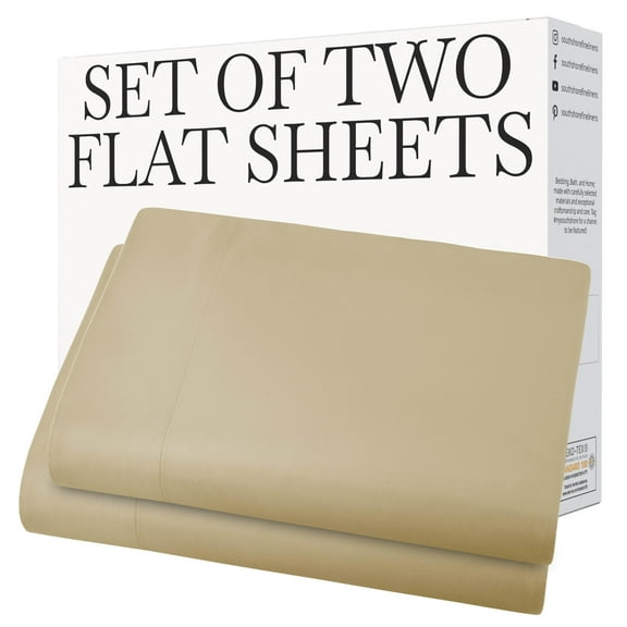 Southshore Fine Living, Inc. 90" x 102" Oversized Queen Top Sheet, Flat Sheet Set, Soft Sand