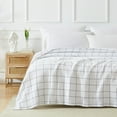 thumbnail image 1 of Southshore Fine Living, Inc. Blanket Queen or Full, Oversized Waffle Blanket, White with Blue Check, 1 of 7