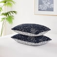 thumbnail image 1 of Southshore Fine Living, Inc. Blue Pillow Covers, Quilted Pillow Shams 18"x18", Botanical Leaves Blue, 1 of 6