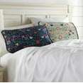 thumbnail image 1 of Southshore Fine Living, Inc. Boho Pillow Covers Standard 20"x26", Quilted Shams, Floral Blooms Blue, 1 of 5