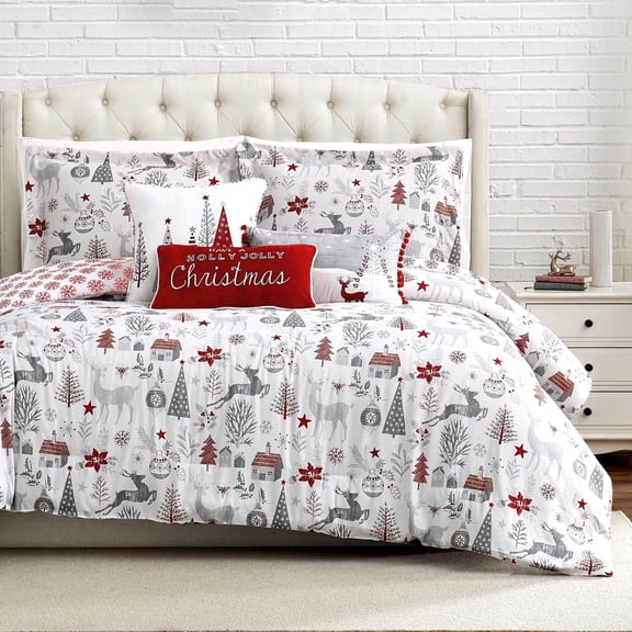 Southshore Fine Living, Inc. Christmas Comforter Set Twin Size, Christmas Tree & Reindeer