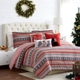 thumbnail image 1 of Southshore Fine Living, Inc. Christmas Comforter Set Twin Size, Red Checkered Over Snowflake Print, 1 of 9