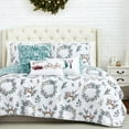 thumbnail image 1 of Southshore Fine Living, Inc. Christmas Quilt Set Full, Snowflake Over Christmas Trees & Reindeer, 1 of 9