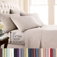 thumbnail image 1 of Southshore Fine Living, Inc. Deep Pocket Split King Bed Sheets Set, Microfiber Sheets, Bone, 1 of 9