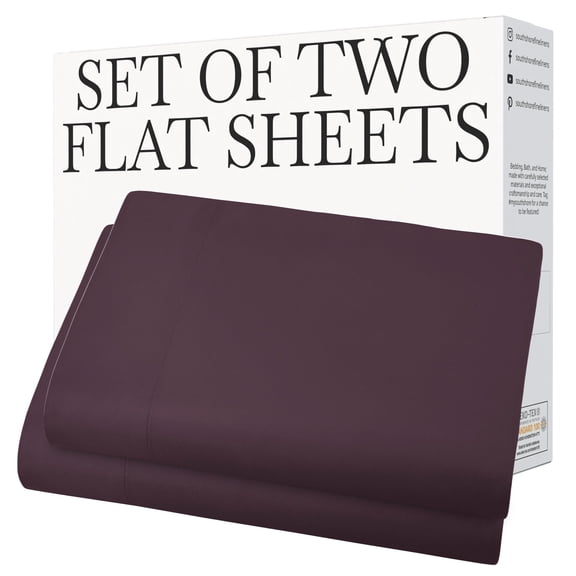 Southshore Fine Living, Inc. Dorm Room Essentials 2-Pack Twin XL Flat Sheets, Stays Tucked, Purple