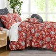 thumbnail image 1 of Southshore Fine Living, Inc. Full or Queen Quilt Bedding Set 7-Pieces with 2 Pillow Shams, 2 Euro Shams, 2 Throw Pillows; Boho Bedding Set, Queen or Full Size Quilts for Bed, Jacobean Red, 1 of 9
