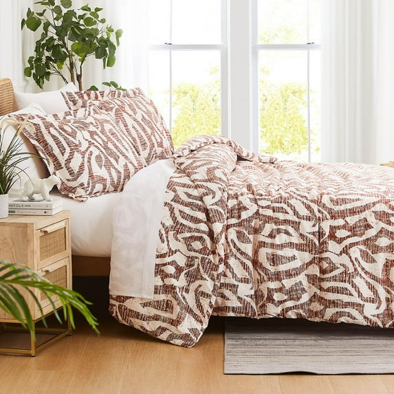 Southshore Fine Living, Inc. Full Size Comforter with Matching Shams, Queen Bedding Set, Rust Khari