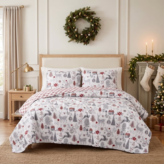 Southshore Fine Living, Inc. Holly Jolly Christmas Bedding Set with Shams, King/California King