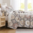 thumbnail image 1 of Southshore Fine Living, Inc. Kilim Collection Oversized King Quilt Bedding Set, Lightweight Bedspread 3-Piece, Two Matching Shams (108 in Wide x 98 in Long), California/King Size, Natural, 1 of 9