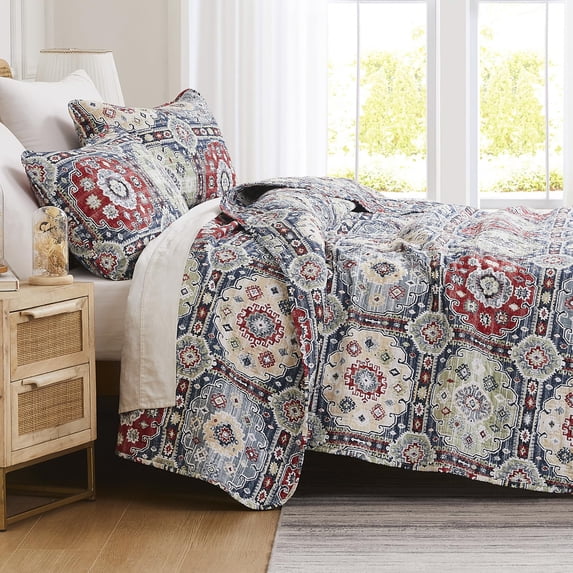 Southshore Fine Living, Inc. Kilim Collection Oversized Quilt Twin Bedding Set Lightweight Soft Coverlet Bedspread 2-Piece with one Matching sham (69 in Wide x 98 in Long) Multi-Colored