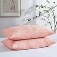 thumbnail image 1 of Southshore Fine Living, Inc. King Size Pillow Cases Set of 2, Extra Large, White with Coral, 1 of 8