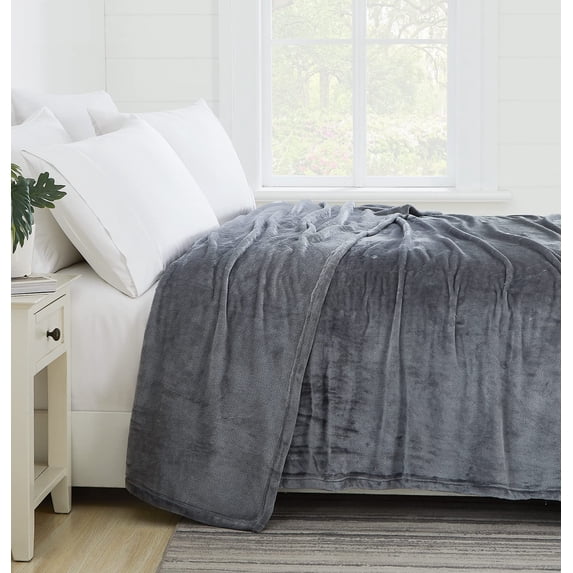 Southshore Fine Living, Inc. King Size Throw Blanket for Bed, Fleece Throws for Couch, Slate