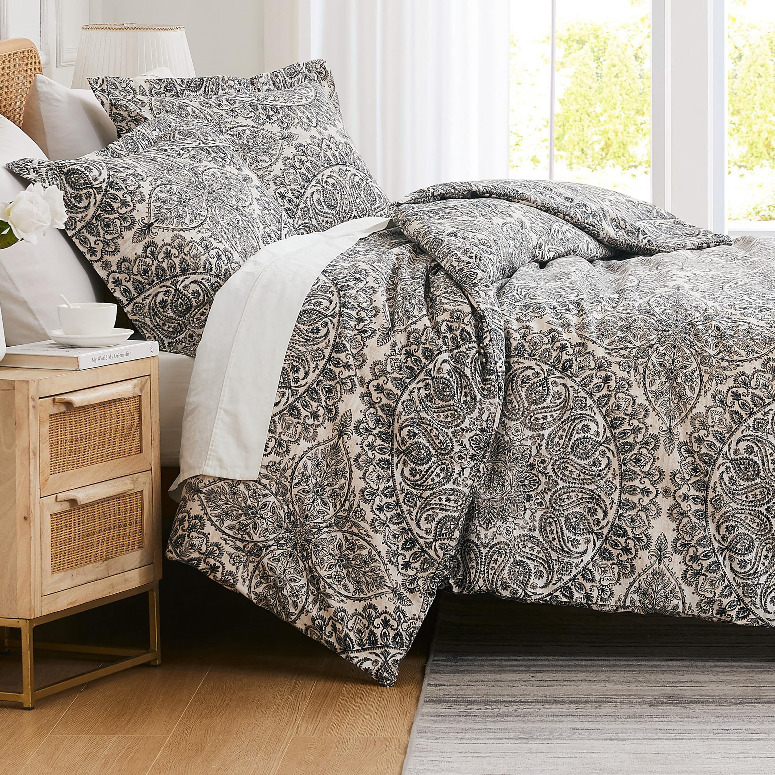 Southshore Fine Living, Inc., Oversized Duvet Cover Set, Ashanti Grey Duvet Cover, Twin/Twin XL - Ultra-Soft Microfiber Bedding Set with Zipper Closure, Easy Care - 1 Duvet, 1 Sham