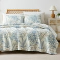 thumbnail image 1 of Southshore Fine Living, Inc. Oversize Quilts for King Size Bed, Tropical Print, Lightweight Bedding Quilt, Soft Coverlet with 2 Quilted Pillow Shams, All Season California King Bed Spread, Blue, 1 of 9