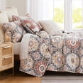 thumbnail image 1 of Southshore Fine Living, Inc. Oversized Twin Quilt Bedding Set, 5-Pieces with Quilt, 1 Pillow Sham, 1 Euro Sham, 2 Throw Pillows, Boho Bedding Set for Twin and Twin XL Beds, Kilim Natural Tones, 1 of 9