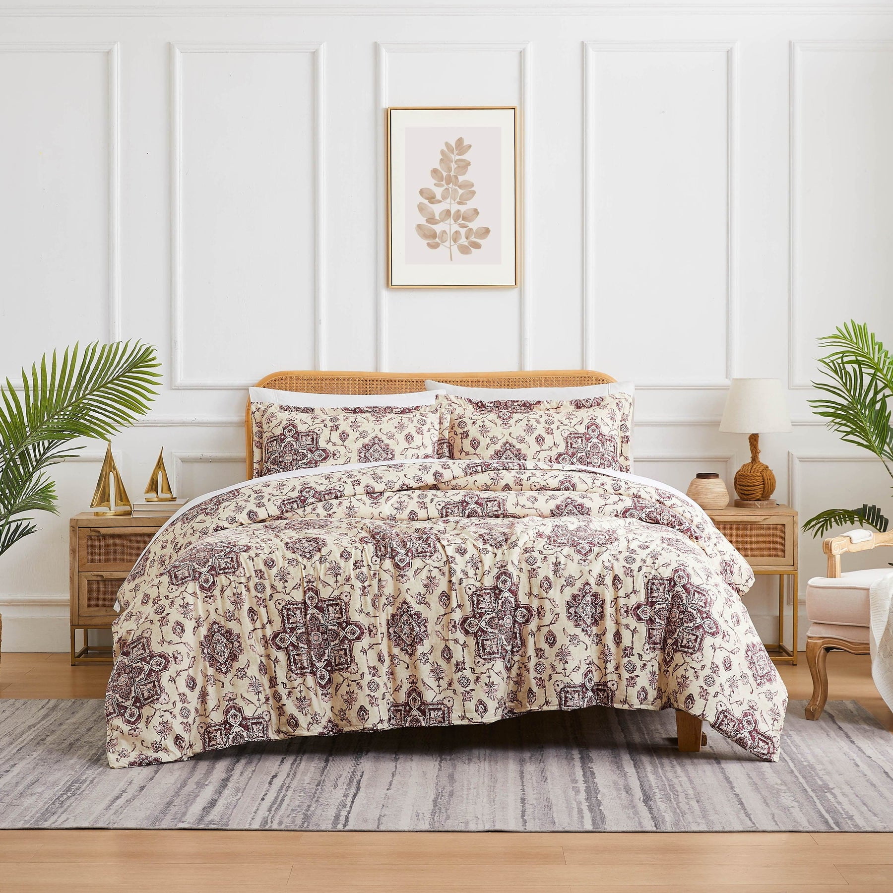 Southshore Fine Living Persia Oversized 2-Piece soft Duvet Cover Set Eggplant Twin / Twin XL
