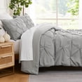 thumbnail image 1 of Southshore Fine Living, Inc. Pinch Pleated Pintuck Duvet Cover Queen Size Bedding Set, Steel Grey, 1 of 9